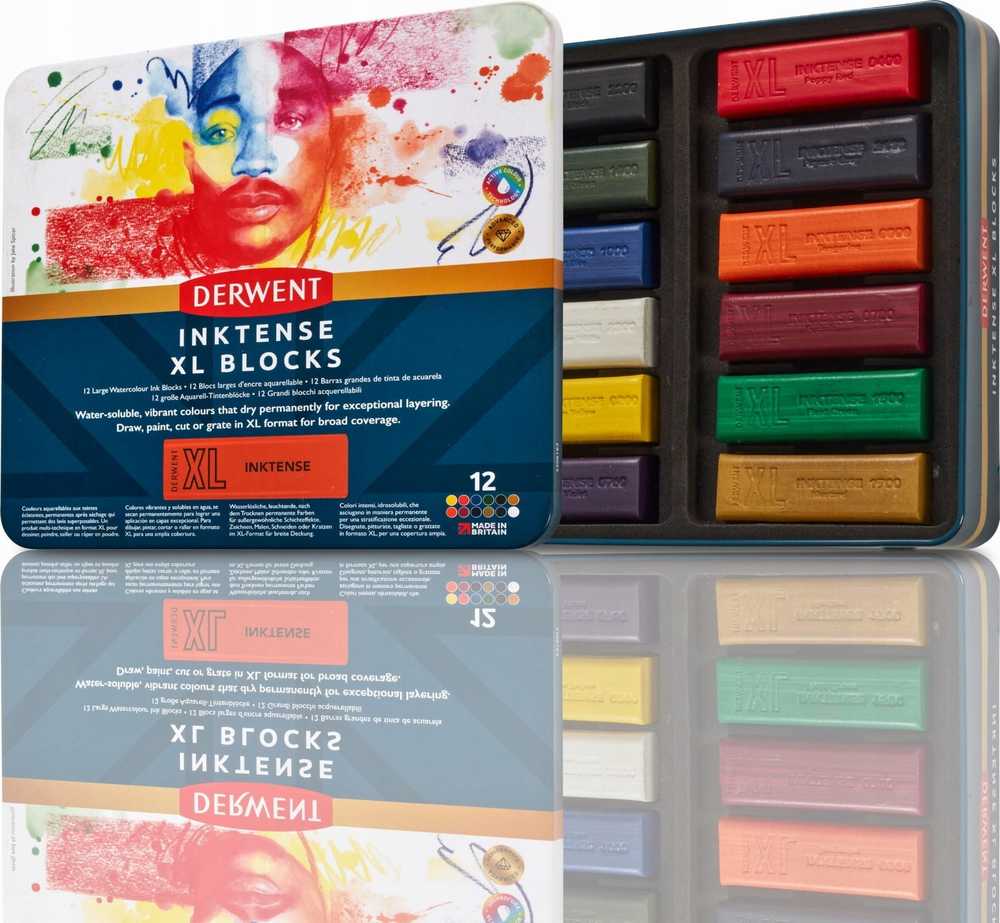 Artequipment Derwent XL Inktense Blocks 12 stk tin