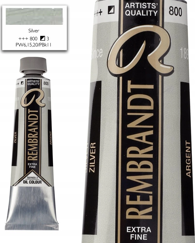Artequipment Rembrandt Oil Colour Tube Sidabrinis 800