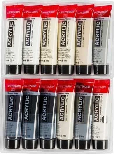 Royal Talens Amsterdam Akriliniai Dažai 12x20ml Pilki
