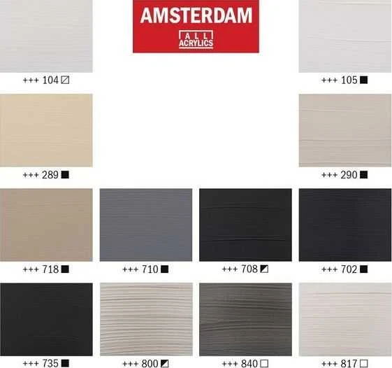 Royal Talens Amsterdam Akriliniai Dažai 12x20ml Pilki