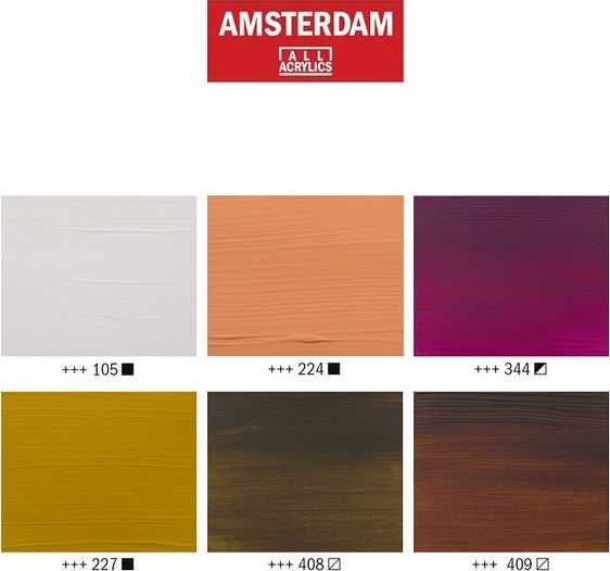 Amsterdam Standard serijos akrilinių dažų portretų rinkinys 6 × 20 ml