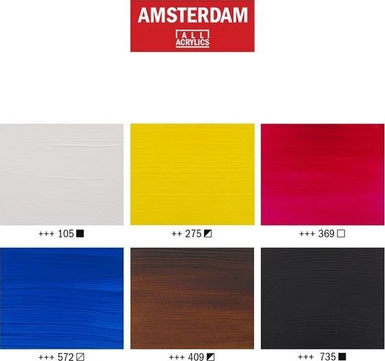 Artequipment TALENS AMSTERDAM Rinkinys 6X20ML PRIMARY COLORS uniw