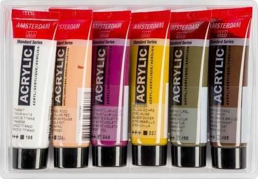 Amsterdam Standard serijos akrilinių dažų portretų rinkinys 6 × 20 ml