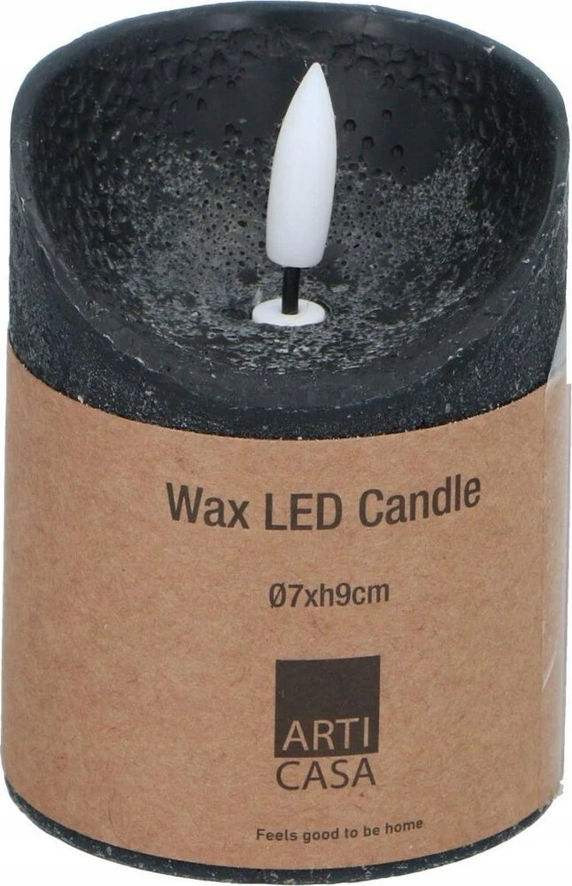 ArtiCasa Dekoratyvinė LED žvakė 70x90 mm juoda