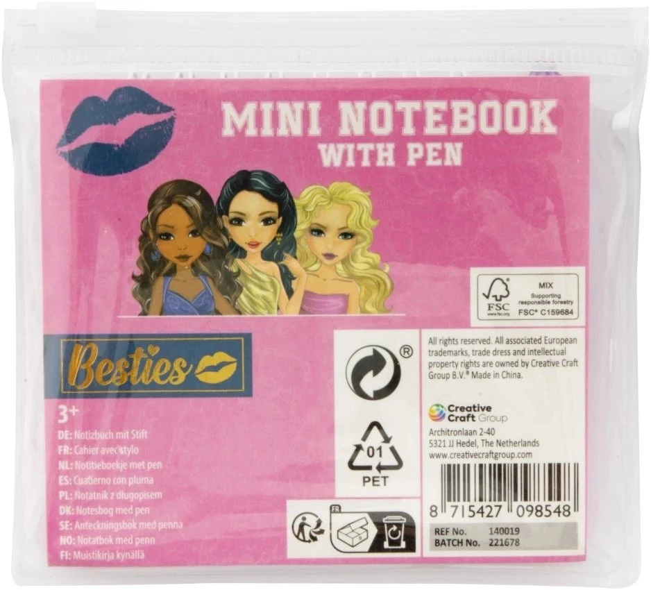 Artist Ccg Mz Import CCG „Besties“ mini užrašų knygelė + rašiklis 140019 98548
