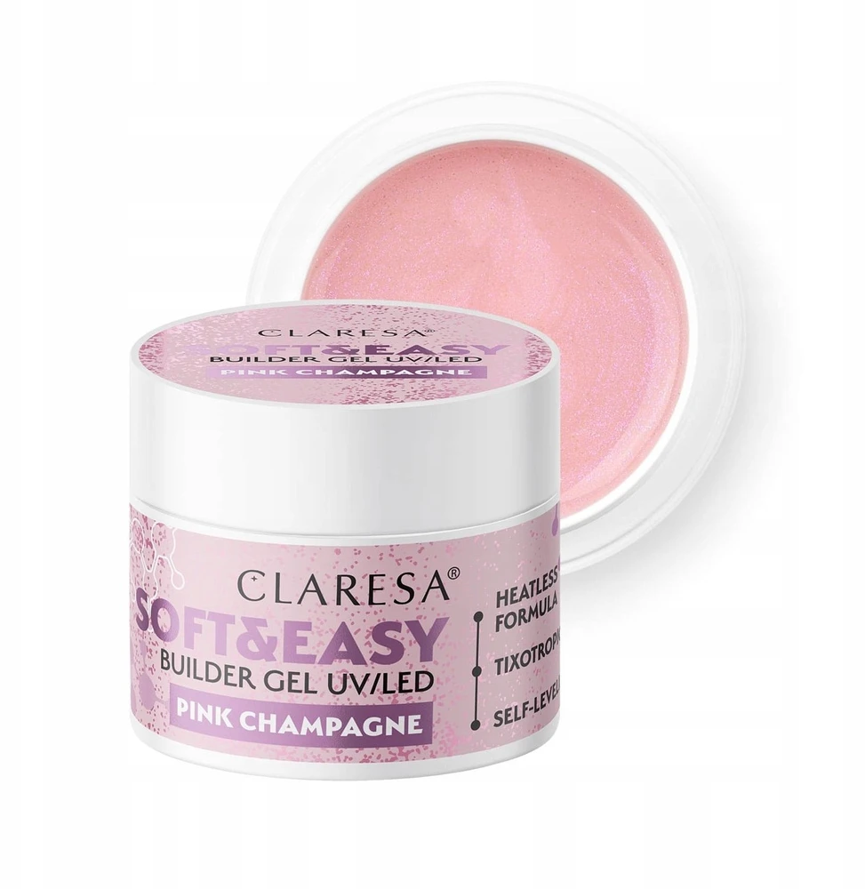 Artrozne Claresa „Soft&Easy“ statybinis gelis mirksinčios rožinės spalvos, 90 g