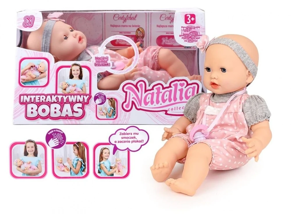Lalka Lėlė Natalijos kūdikio lėlė, mimika, 41 cm