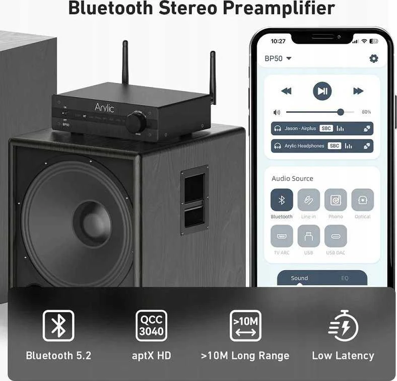 Arylic Arylic BP50 – išankstinis stiprintuvas su DAC Bluetooth