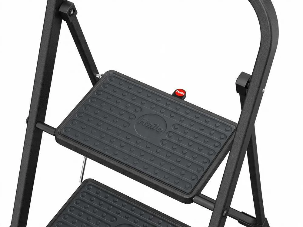 Hailo sulankstomas laiptelių suolas K44 StandardLine / plienas / 3 pakopos, apsauginė rankena / juodas