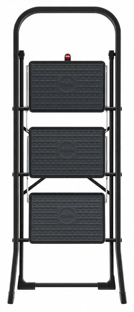 Hailo sulankstomas laiptelių suolas K44 StandardLine / plienas / 3 pakopos, apsauginė rankena / juodas