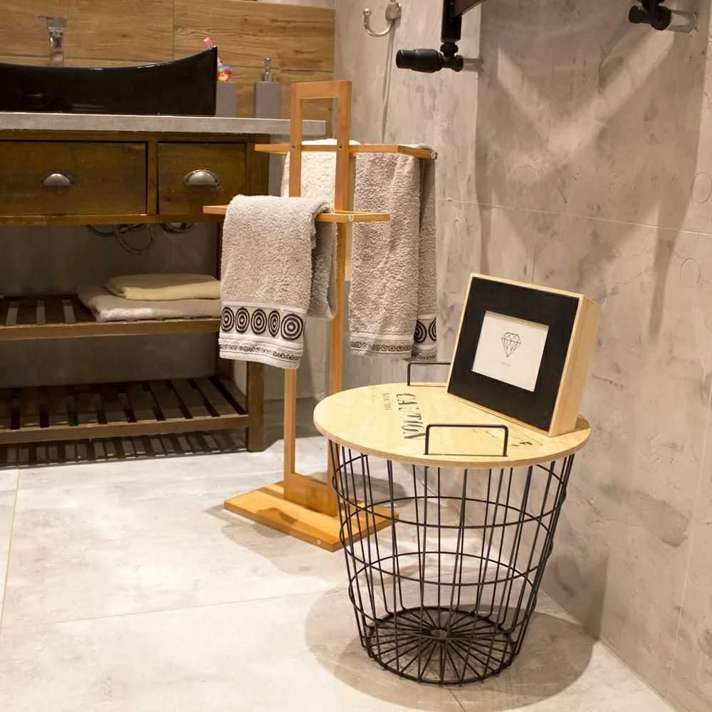 Asj Commerce Elegant Bamboo Rankšluostis Rack for 2 Towels