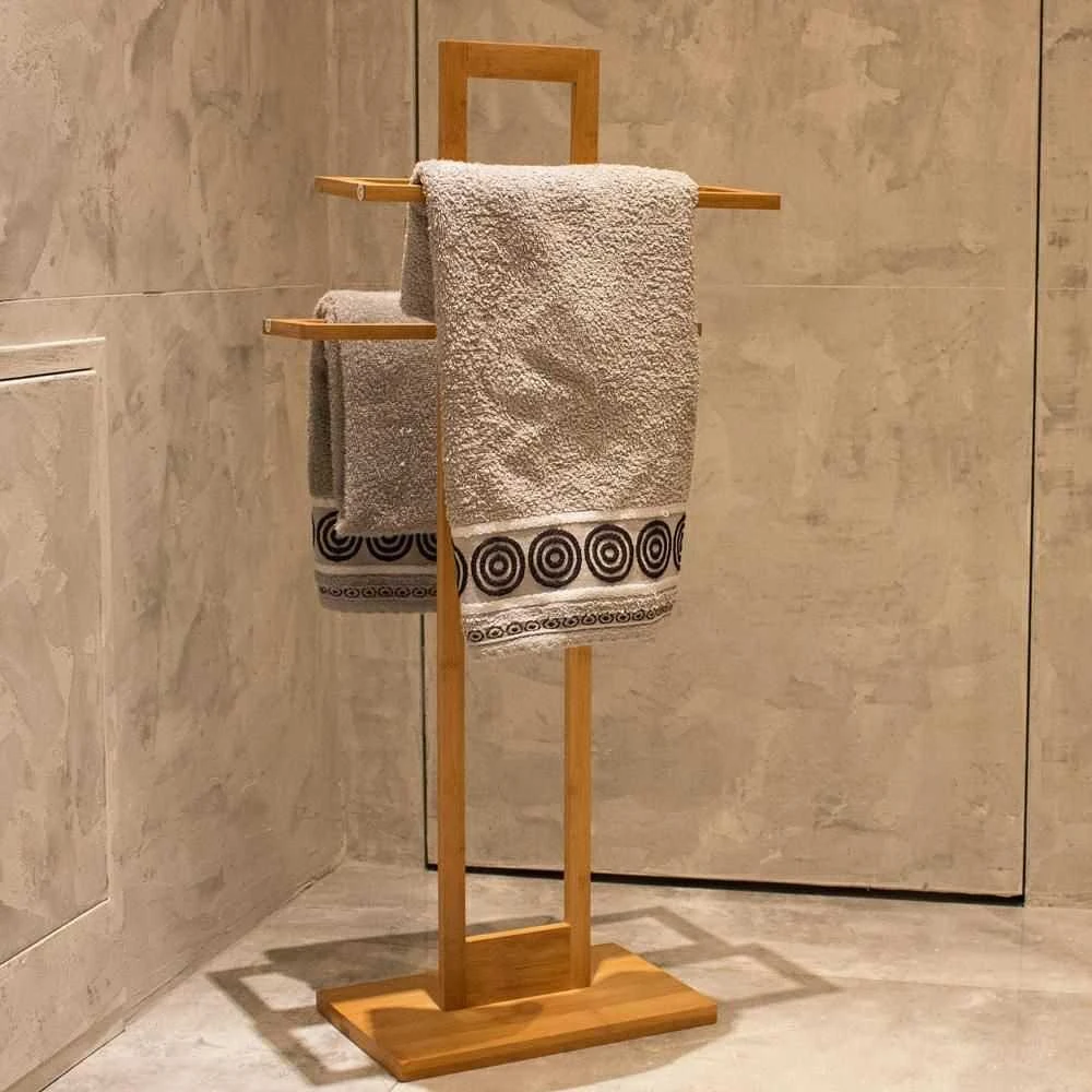 Asj Commerce Elegant Bamboo Rankšluostis Rack for 2 Towels