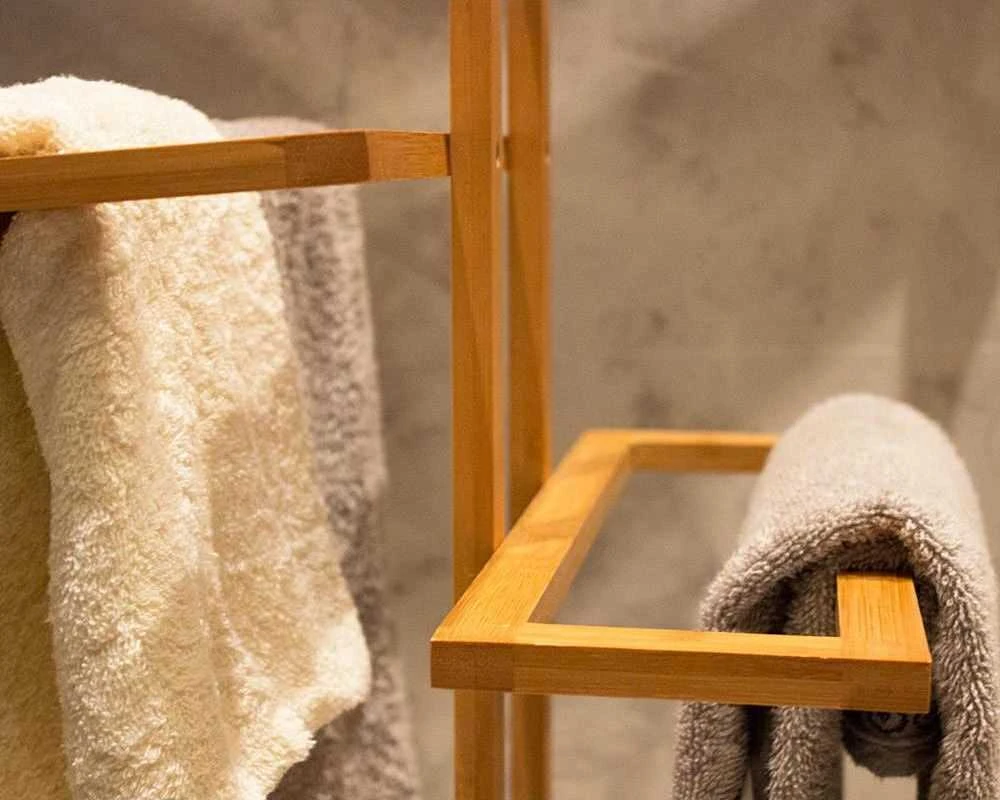 Asj Commerce Elegant Bamboo Rankšluostis Rack for 2 Towels