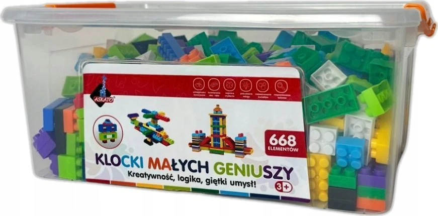 LITTLE GENIUS BLOCKS RINKINYS, KONSTRUKCINĖS PLOKŠTELĖS, 668 ELEMENTAI. ASKATO DOVANA