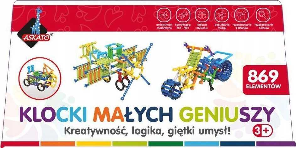 Askato Mažųjų genijų kaladėlės - pagaliukai 869 detalės