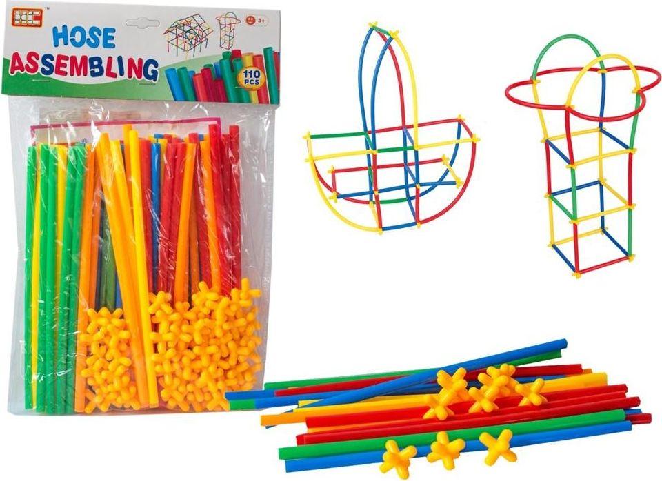 Askato Konstruktorius su šiaudeliais Little Genius Bricks 107431, 110 vnt.