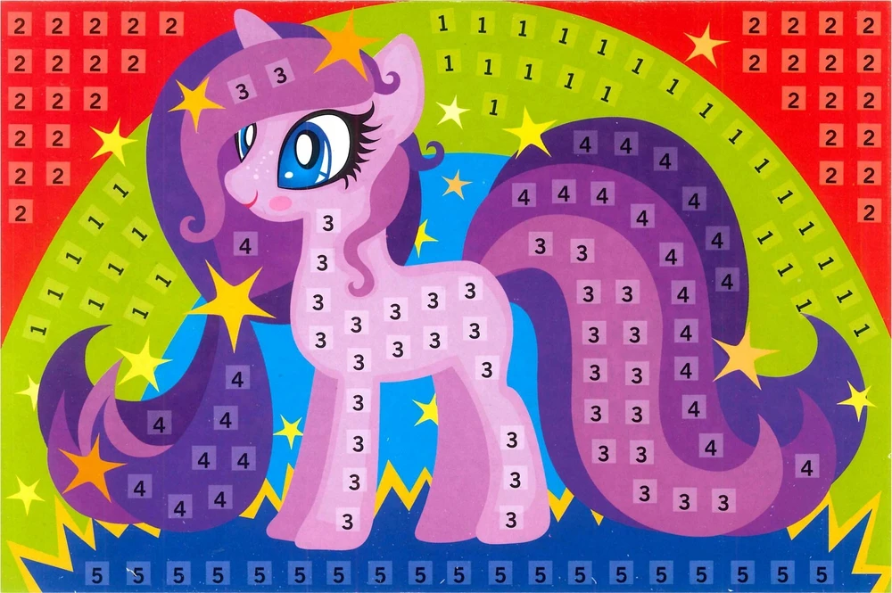 Tik skaičių pony mozaika Askato