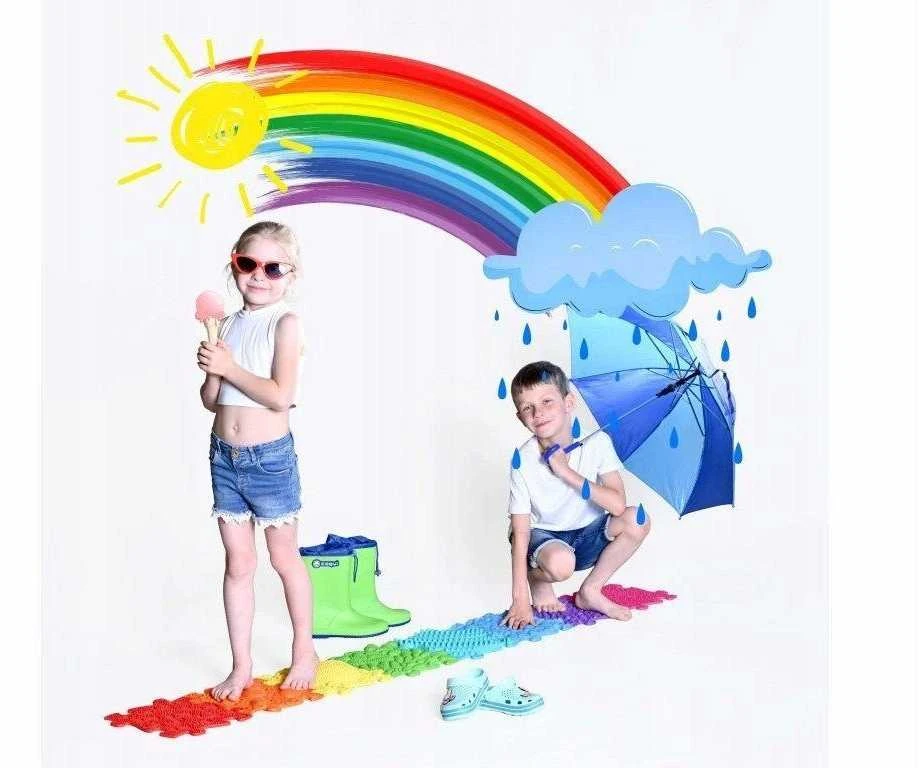 Askato Jutiminis Ortopedinis Rinkinys 8in1 Rainbow 8 Dėlionės Sensorika Muffik / Rainbow / Mfk-079