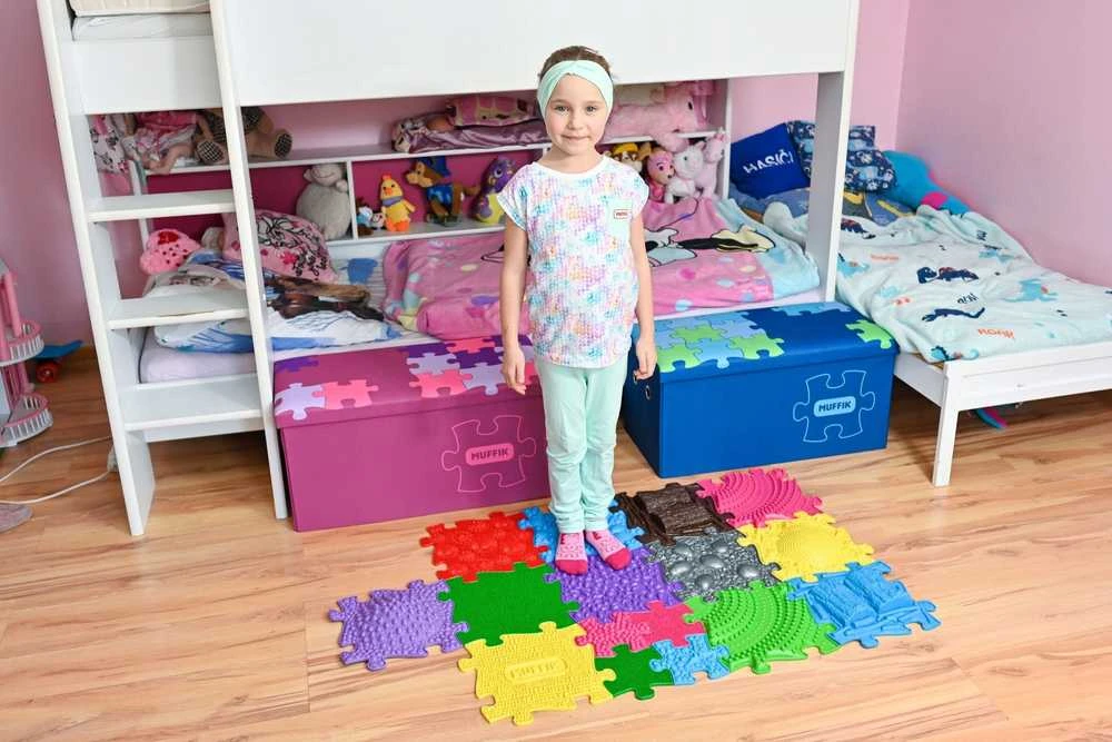 Sensorinio kilimėlio ortopedinis rinkinys 11in1, vidutinis, 11 dėlionių, Sensoryka Muffik / Mfk-021-01