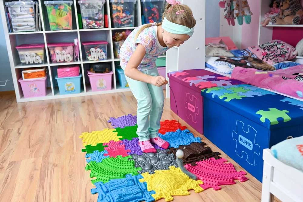 Sensorinio kilimėlio ortopedinis rinkinys 11in1, vidutinis, 11 dėlionių, Sensoryka Muffik / Mfk-021-01