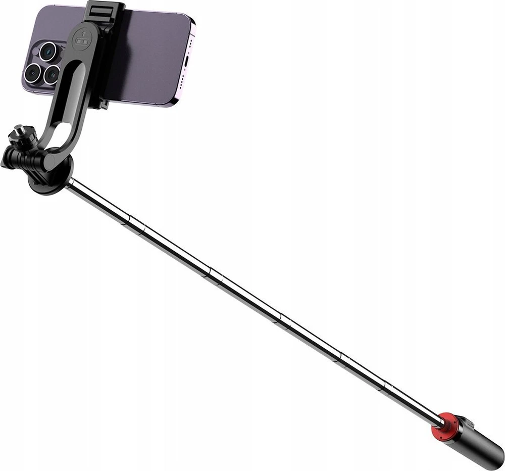 Wozinsky Asmenukių lazda WC1Y3S telescopic tripod 1.3m with phone holder – juodos spalvos