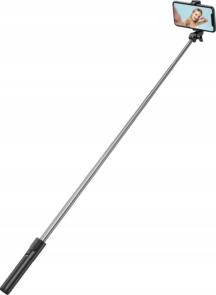 Wozinsky Asmenukių lazda WHS1Y telescopic tripod 1m with phone holder – juodos spalvos