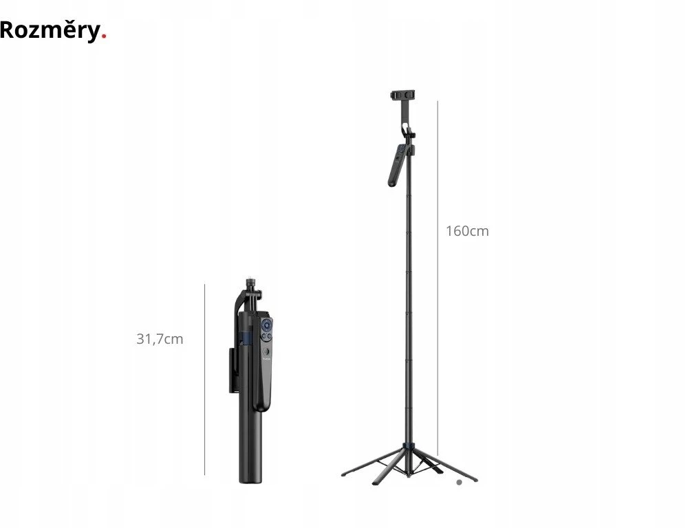Ulanzi Selfie Stick Tripod 160 Cm Na Telefonas Išmanusis telefonas Kamera + Remote Telesin / Face Tracking / Es-b183 / P3-ms-01 / P3-ms-03