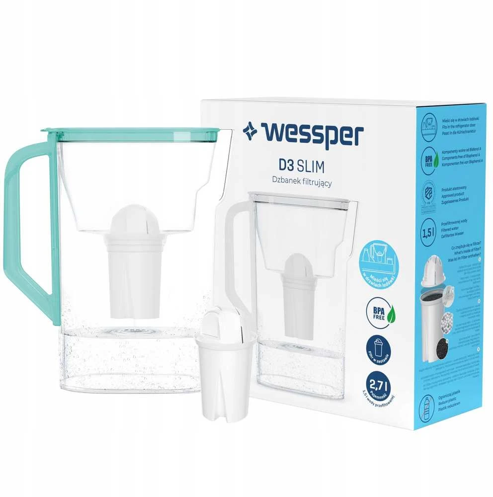 Filtro ąsotis Wessper Ąsotis D3 SLIM AQUACLASSIC (WES206-MT)
