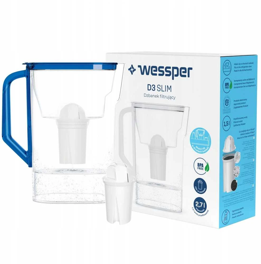 Filtravimo ąsotis Wessper D3 SLIM AQUACLASSIC ąsotis (WES206-NB)