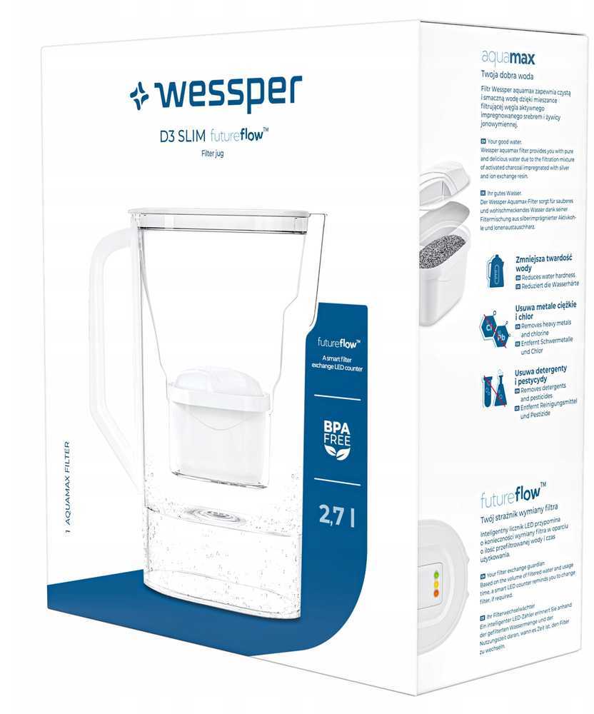 Filtro ąsotis Wessper D3 SLIM FutureFlow Aquamax ąsotis (WES205-FF-MT)