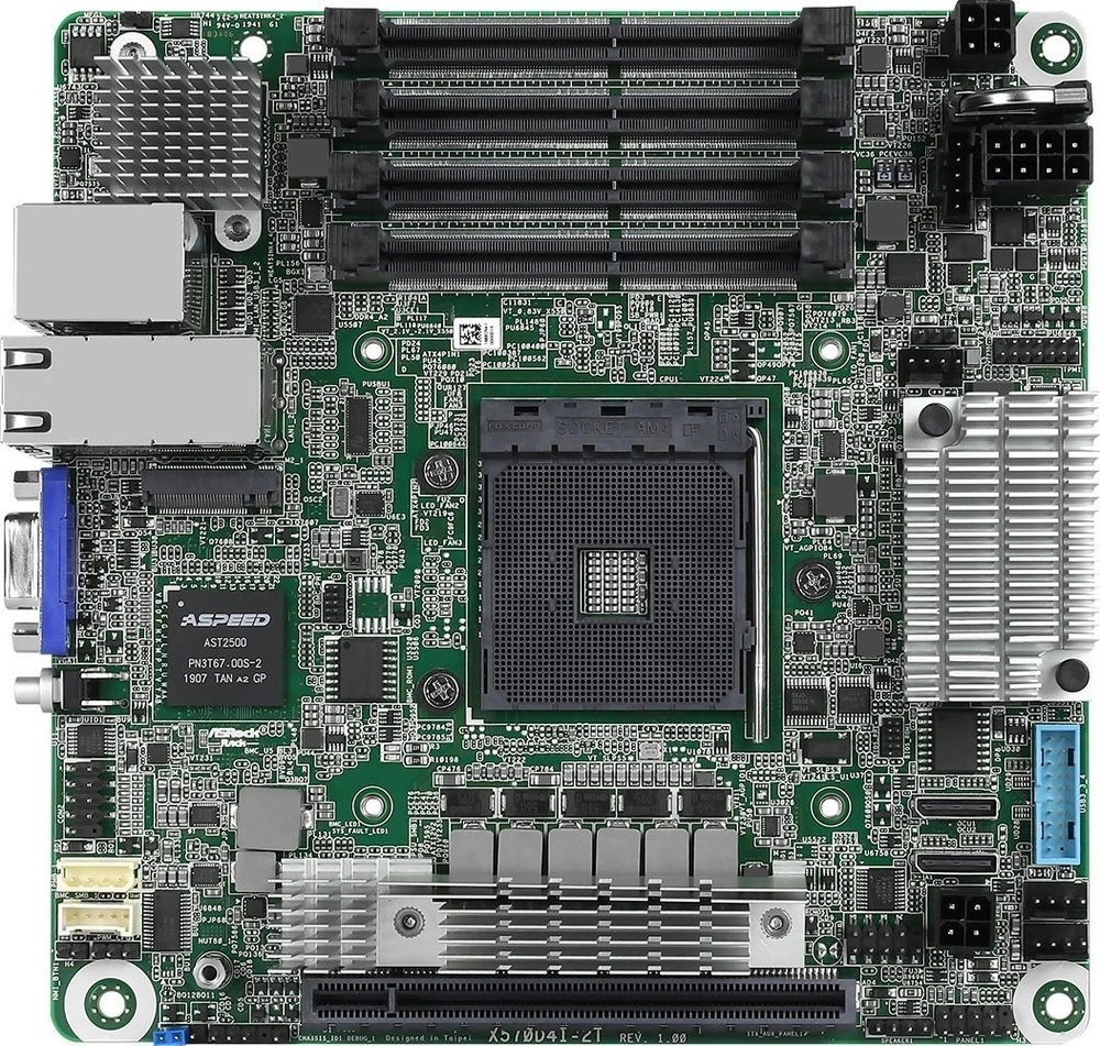 Pagrindinė plokštė ASRock X570D4I-2T 1x AM4 AMD Ryzen X570 (SATA, 1xM.2, 2x10GbE, IPMI)