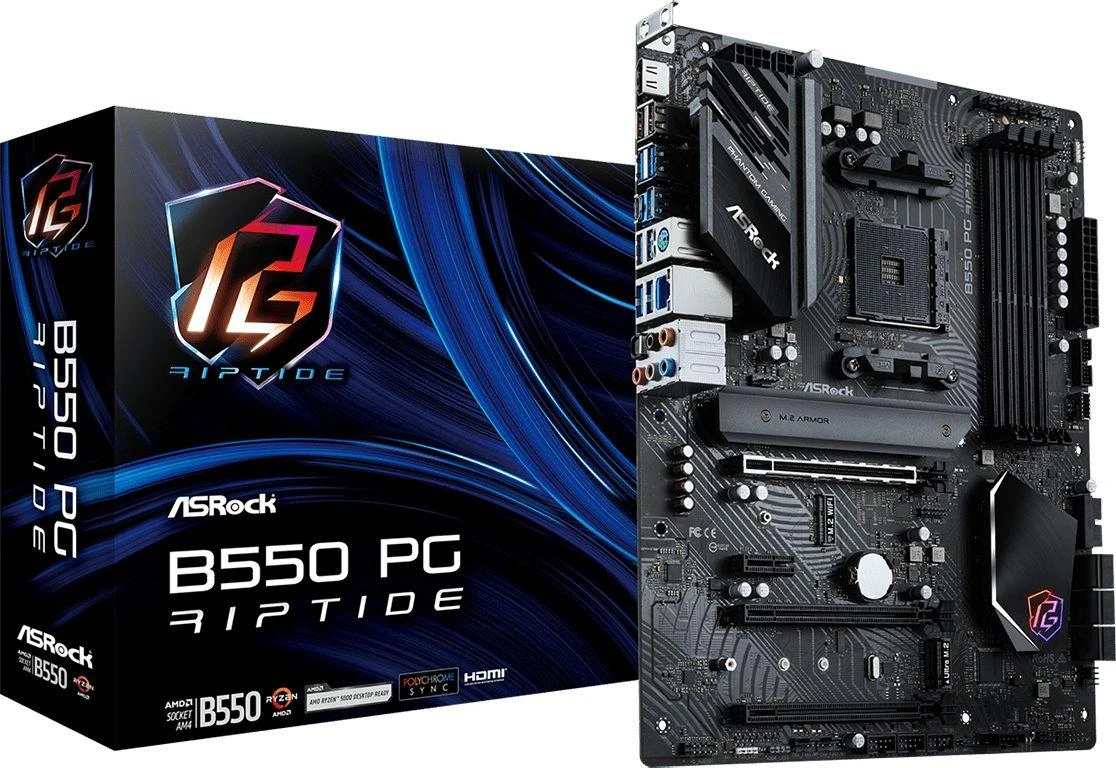 Pagrindinė plokštė ASROCK AMD B550 / SAM4 / ATX / Memory DDR4 / Atminties lizdai 4 / 3xPCI-Express 16x / 1xPCI-Express 3.0 1x / 2xM.2 / 1xHDMI / 2xUSB 2.0 / 8xUSB 3.2 / 1xPS/2 / 1xOptical S/PDIF / 1xRJ45 / 5xAudio port