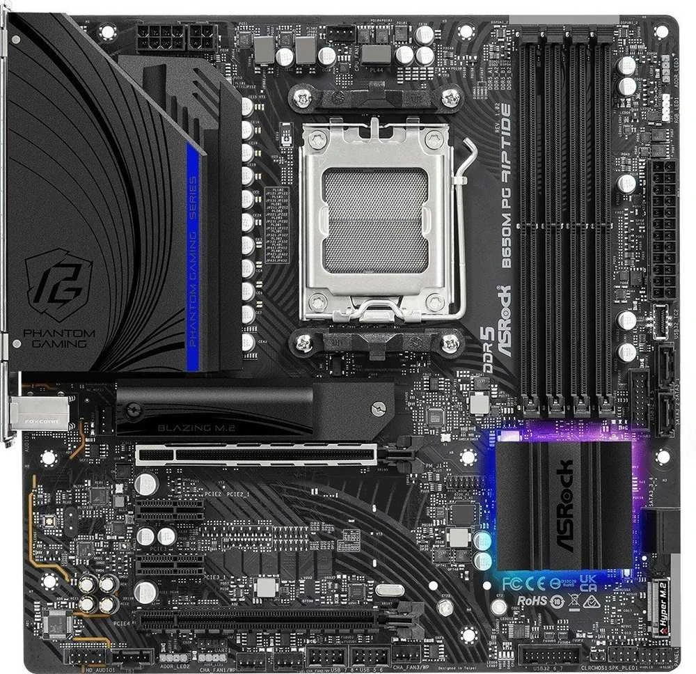 Pagrindinė plokštė ASRock B650M PG Riptide, AM5, DDR5