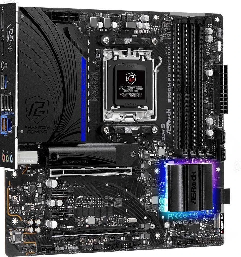 Pagrindinė plokštė ASRock B650M PG Riptide, AM5, DDR5