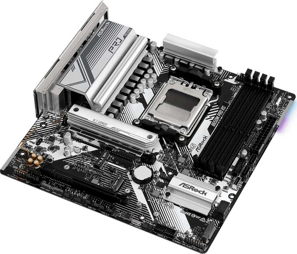 Pagrindinė plokštė ASRock B650M Pro RS, AM5, Micro-ATX, DDR5