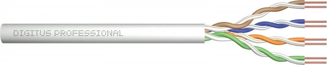 Assmann Electronic DIGITUS Montavimo kabelis cat.5e U/UTP Dca kietas laidas AWG 24/1 LSOH 500m pilkas ritė