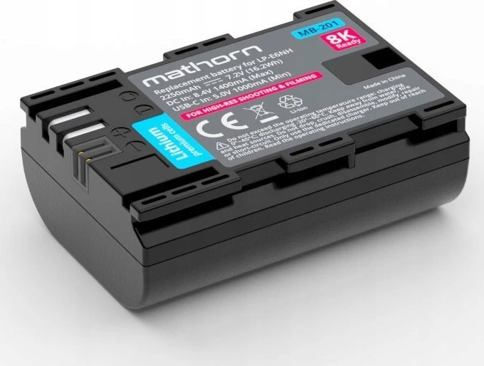 Astar Baterija Mathorn MB-201 2250mAh USB-C pakaitinis LP-E6NH
