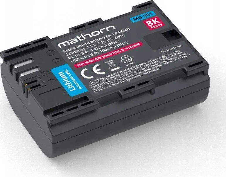Astar Baterija Mathorn MB-201 2250mAh USB-C pakaitinis LP-E6NH