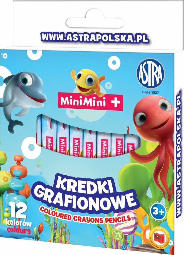 Astra vaško kreidelės 12 spalvų Mini