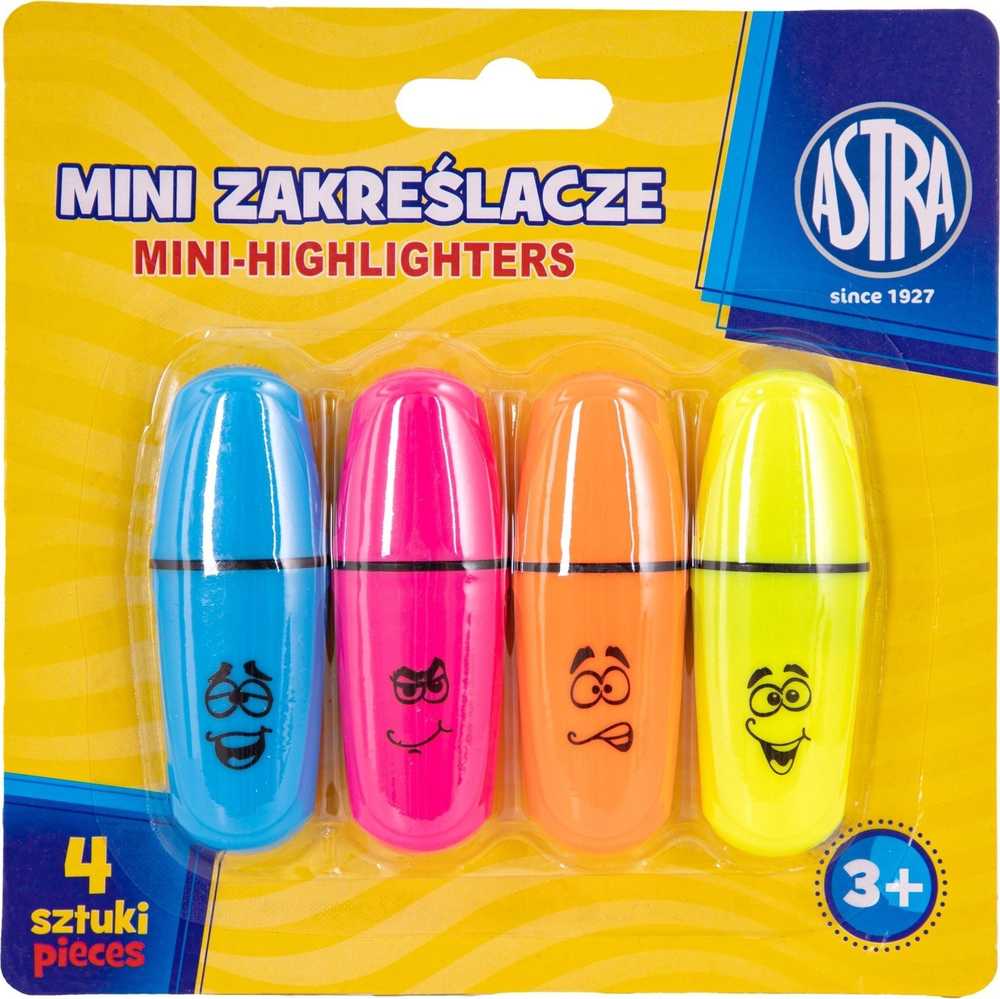 Mini žymekliai Astra, 4 spalvos, 4 vnt.