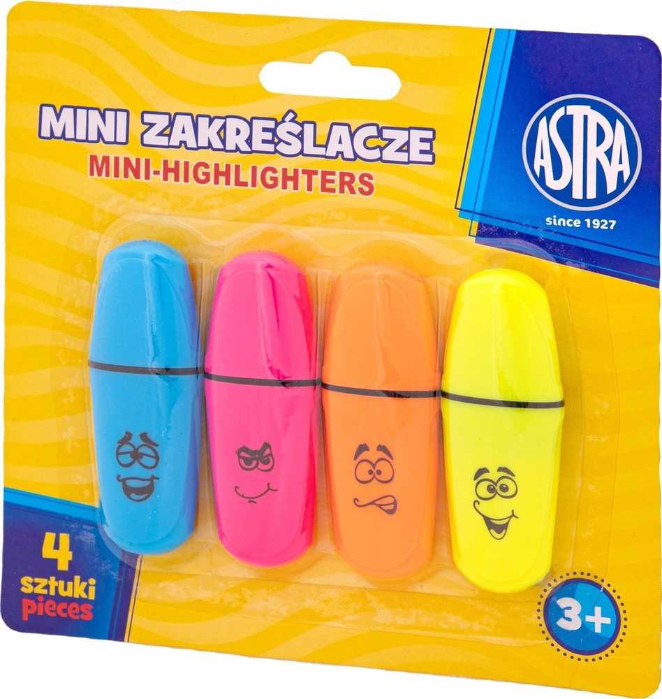 Mini žymekliai Astra, 4 spalvos, 4 vnt.