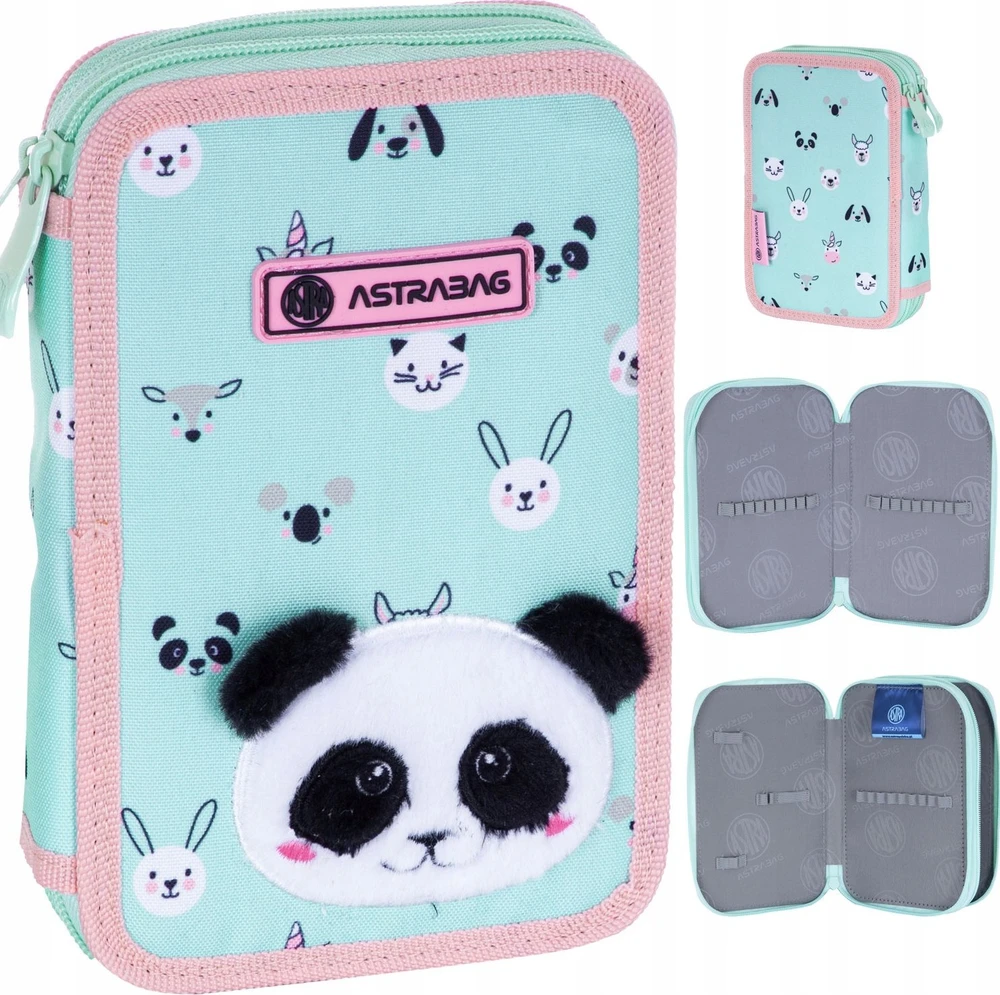 Astra penalas Dvigubas pieštukų dėklas su Teddy Panda ASTRA priedais