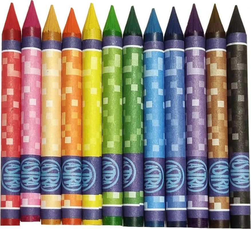 Astra Pixel One vaško kreidelės, 12 spalvų