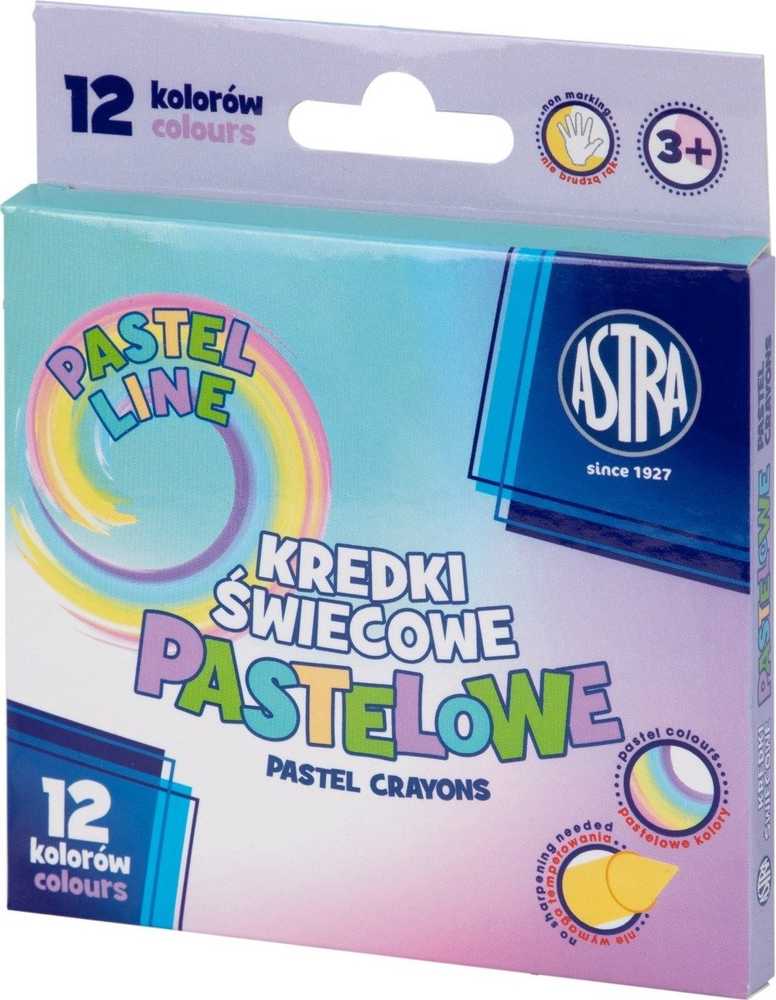 Astra Pasteliniai vaško pieštukai, 12 spalvų