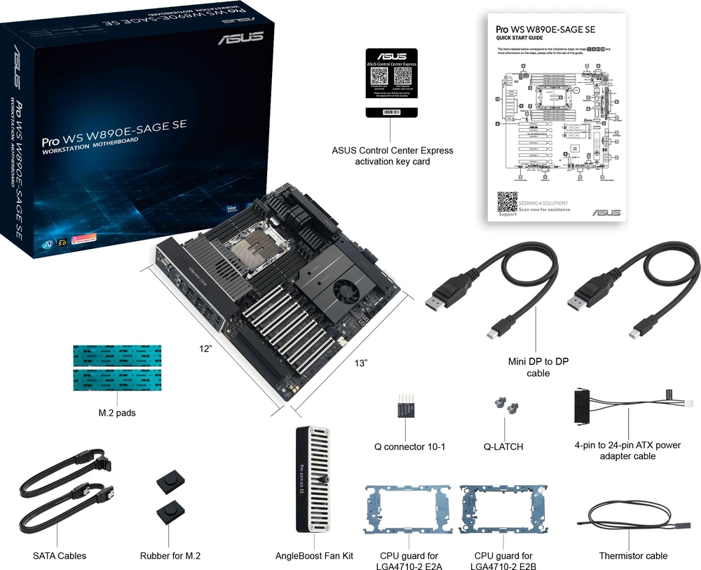 Pagrindinė plokštė Asus ASUS PRO WS W890E-SAGE SE (INTEL,4710,DDR5,EBB)