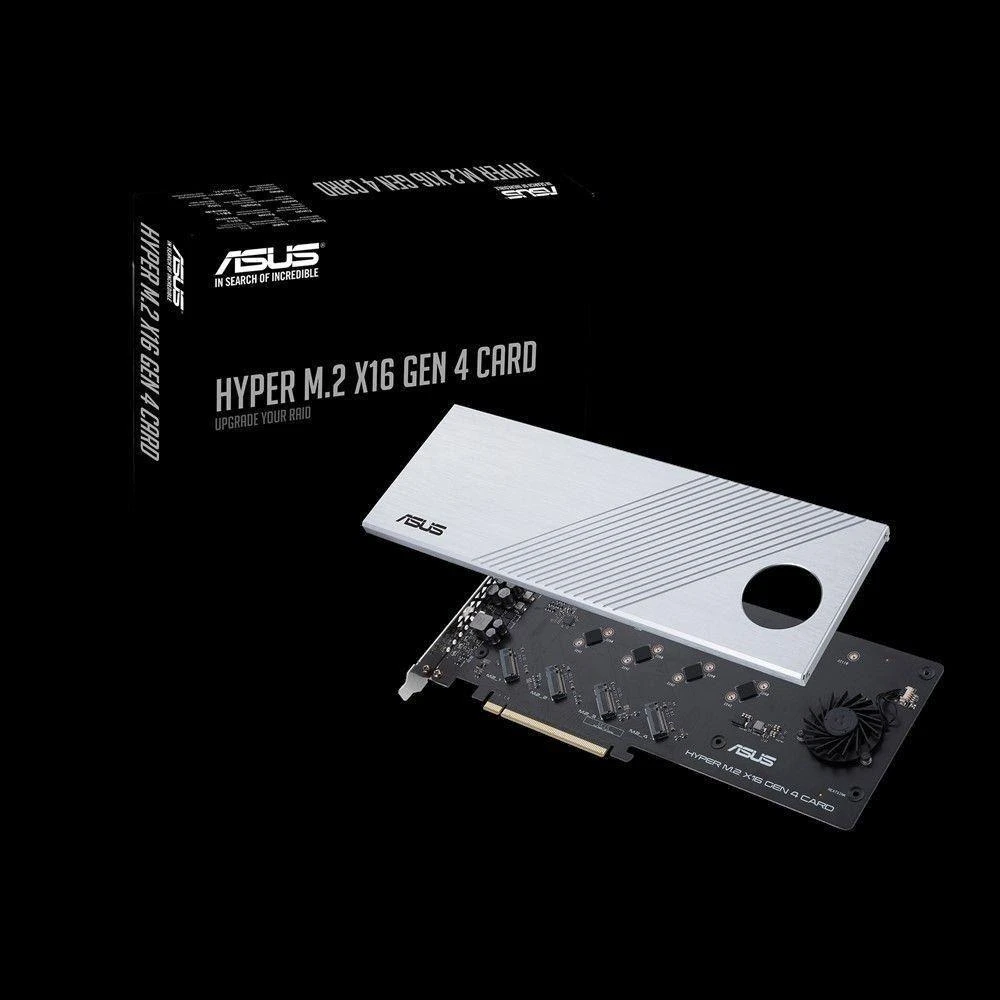 Asus HYPER M.2 X16 GEN 4 plokštė su nuimtu aušintuvu