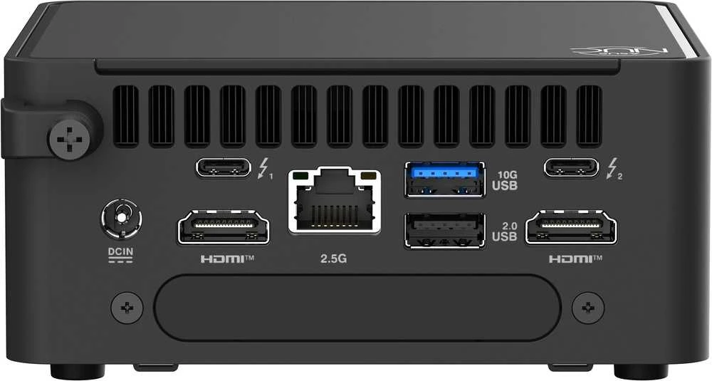 ASUS NUC 15 PRO / RNUC15CRHU500002 / Ultra 5 225H 28W / Intel Arc grafika / be RAM / be saugyklos / Intel Wi-Fi 7 BE201 / USB Total - 7 / 4 USB Type-A / 3 USB Type-C (1x USB3.2 + 2x TB4) / 2x HDMI 2.1 / Palaiko ekranus - 4x 4K / be OS / ES laidas / rinkinys (L6) / aukštas / EAN: 4711387949955
