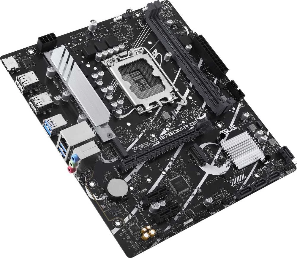 Pagrindinė plokštė Asus PRIME B760M-R D4 | Procesorių šeima Intel | Procesoriaus lizdas LGA1700 | SATA jungčių skaičius 4