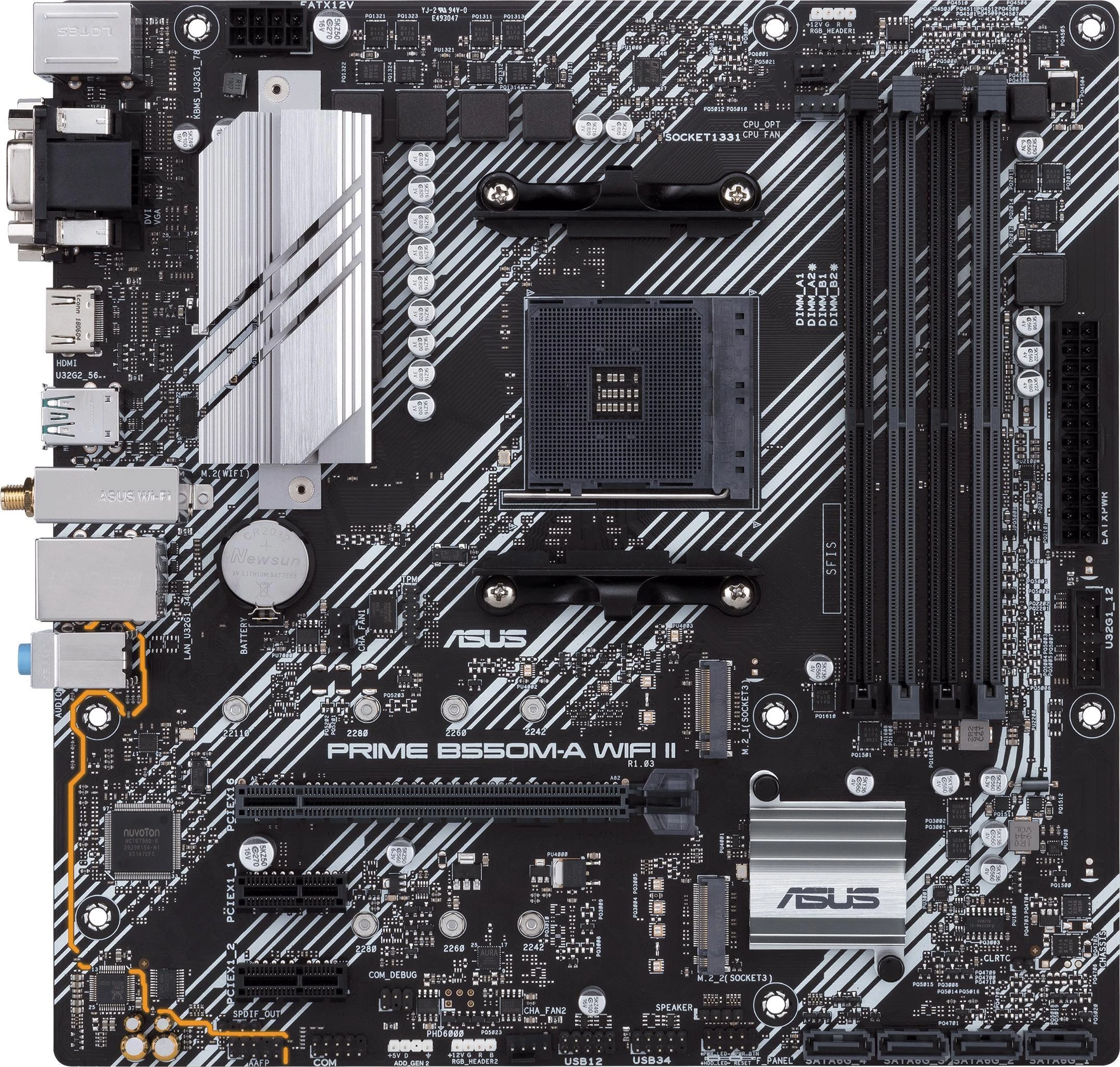 Pagrindinė plokštė Asus | PRIME B550M-A WIFI II | Procesorių šeima AMD | Procesoriaus lizdas AM4 | DDR4 DIMM | Atminties lizdai 4 | Palaikomos standžiojo disko sąsajos SATA, M.2 | SATA jungčių skaičius 4 | Lustų rinkinys AMD B550 | microATX