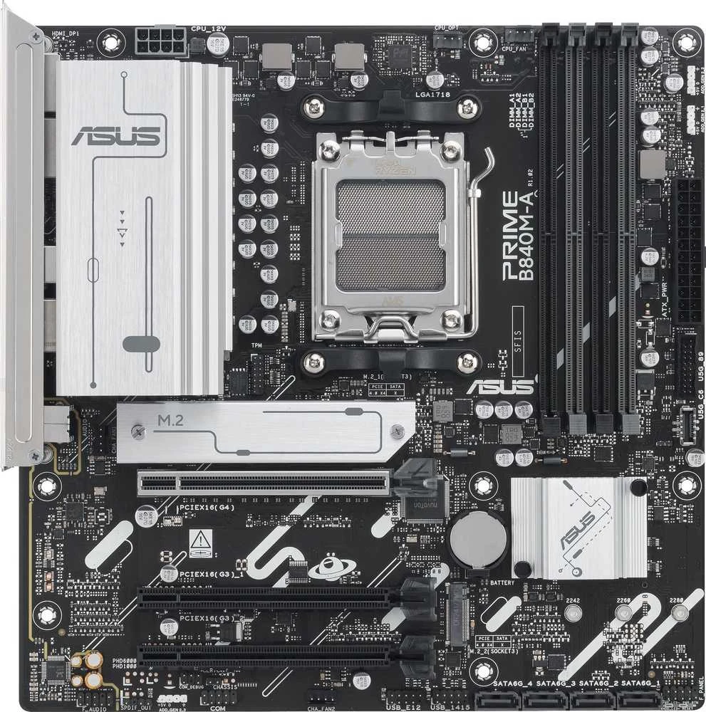 Pagrindinė plokštė ASUS PRIME B840M-A-CSM AMD B840 Lizdas AM5 mikro ATX